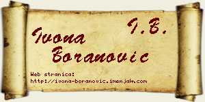 Ivona Boranović vizit kartica